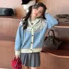 Chaqueta de Punto Fair Isle para Niñas 2026 Otoño Nuevo Estilo Cárdigan de Punto con Capucha Manga Larga para Niños Mayores