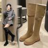2024 Botas Western Dobráveis de Dupla Utilização Retro com Solado Grosso Botas Novas para Outono e Inverno Salto Grosso Botas Acima do Joelho Botas de Cavaleiro