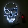 Máscara de Crânio Branca de PVC Máscara Luminosa de Halloween Luz Fria El Festa Festival Efeitos Especiais Luminosos