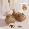 Pantufas de Algodão Quentes de Gatinho Desenho Animado Fofo para Mulheres Inverno Roupa de Casa Impermeável Antiderrapante Solado Grosso Pelúcia Pantufas de Algodão Pai-Filho