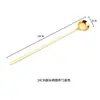Acero Inoxidable 304 Cuchara de Café Cuchara Pequeña Dorada Hogareña Cuchara Pequeña Cuchara de Postre Mango Largo Cuchara para Remover Cuchara para Taza