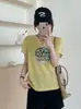 Venta Directa desde la Tienda de las Trece Líneas: Camiseta de Algodón con Estampado de Copos de Nieve, Manga Corta, Cuello Redondo, Adelgazante, Versátil, Bestseller de Verano en Tiendas Físicas