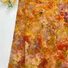 Nuevo Tejido Estampado en Degradado Naranja Estilo Chino Hecho de Hilo Xiangyun de Seda Pura para Vestidos de Mujer, Qipao, Lazos para el Cabello y Ropa Floral