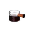 Concentrado copo de café mini alça de vidro com alça pequena xícara de leite pote de leite alça de madeira frasco de leite escala copo de medição copo derramar frasco de leite