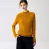 Maciez luxuosa - Suéter de cashmere com gola semi-alta, tricotado com sete agulhas e fio único torcido, para mulheres, suéter de malha de cashmere de cabra, camada base quente