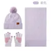 Conjunto de Tres Piezas de Gorro Bufanda Guantes Tejidos para Otoño Invierno Gorro de Lana Grueso Cálido Guantes con Pantalla Táctil para Mujer