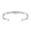 Novo bracelete inspirador em aço titânio com formato de C, transfronteiriço, O Rei Leão Simba HAKUNA MATATA pode ser gravado com frases
