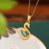Yilu Silver S925 Sterling Silver Banhado a Ouro Hetian Jade Esmalte Cisne Pingente para Entrada de Presente Nicho de Luxo Pingente de Alta Qualidade
