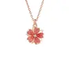 Colar Rotativo Flor de Pessegueiro para Mulheres Prata Pura 999 Luxo Leve Pingente de Alta Qualidade Corrente para Clavícula Estilo Ins Presente para Namorada