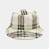 Nuevo Sombrero de Pescador de Otoño e Invierno 2024 para Mujer Patrón de Cuadros Europeo y Americano Sombrero de Cubo de Piel Cálido para Exterior Sombrero para el Sol de Moda