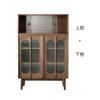 Gabinete auxiliar nórdico de madera maciza, estilo retro, de nogal negro norteamericano, para pared de restaurante.