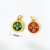 Colgante de gota pequeña de oro y arena que conserva el color, gota de aceite, esmalte de color, hecho a mano, collar con cordón, colgante de cinco vías, accesorios del dios de la riqueza.
