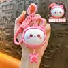 Llavero giratorio de dibujos animados transfronterizo, lindo llavero de gato que cambia de cara para aliviar el estrés, pequeño regalo para bolsos, venta al por mayor de comercio exterior