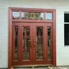 Porta de Entrada de Vidro Temperado Estilo Rústico com Porta Dupla de Liga de Zinco para Casa Autoconstruída Metro Quadrado