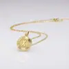 Venta Caliente Transfronteriza Nuevo Colgante Redondo Geométrico de 26 Letras Cadena para Clavícula Collar Collar con Letra Inglesa Personalizada