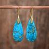 Comercio exterior comercio electrónico nuevos aretes de piedra emperador gota de agua azul claro moda simple aretes de piedra natural joyería al por mayor