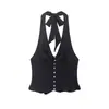 Artículo de Venta Caliente Transfronterizo de Aliexpress 2026 Primavera Nuevo Top Elegante y con Estilo de Cuello Halter Decorado con Botones 4661090