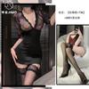 Falda Sexy de Encaje Transparente para Cadera Fin de Temporada Pura Pasión Secretaria Abstinencia Estampado de Rosas Sexy Escote en V Lencería Sexy