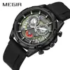 Megir Una Pieza Envío Directo Transfronterizo Popular Payaso Multifunción Cronometraje Calendario Luminoso Reloj para Hombre 2248