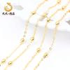 Cor Banhada a Ouro 14K Preservadora de Cor Corrente de Bolinhas Redondas 3,5mm Corrente de Bolinhas com Clip Corrente em O Corrente Lisa Corrente Semiacabada Material para Grampo de Cabelo