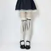 Calcetines de Encaje con Cordones Estilo Ballet Lolita para Mujer, Calcetines de Verano Calados Dulces con Cinta para la Pantorrilla, Calcetines Holgados de Encaje JK