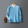 Suéter de Lã Liso de Gola Redonda Novo 2025, Suéter de Lã Casual Fashion Novo Outono/Inverno, Tricô para Homens, Dropshipping Transfronteiriço