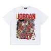 Homenaje a Mj Camiseta Retro Americana de Cuello Redondo Manga Corta Dios del Baloncesto Verano Suelta de Algodón para Hombre