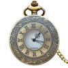 Vintage Charme Preto Prata Romana Face Quartzo Steampunk Relógio de Bolso Homens e Mulheres Colar Relógio de Bolso Venda Direta