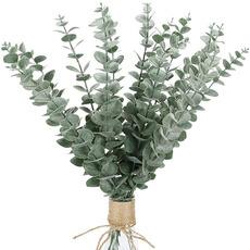 Hoja de eucalipto artificial con un solo pelo de eucalipto, material suave, color gris, suministros para decoración del hogar, productos populares de Amazon.