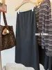 ¡Abertura Trasera + Cintura Elástica! Falda de Lana para Mujer 2026 Otoño e Invierno Adelgazante Recta de Línea A de Longitud Media para Figuras Pequeñas