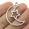 37x 25mm 2.6g Accesorios vintage DIY Sol Luna Estrella Luna estrella gota de pegamento marco metálico colgante