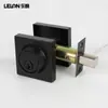 Cerradura de Pestillo Cuadrada de Aleación de Zinc Estilo Americano con Llave, Pestillo Auxiliar de Apertura Única, Pestillo de Paso Negro Minimalista de Cabeza Plana, Cerradura de Pestillo