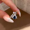 Anillo con Colgante de Gota de Agua de Circonita Estilo Corte Retro Nicho Sensación de Alta Gama Anillo para Dedo Índice Temperamento Retro Joyería Simple para Mano Mujeres