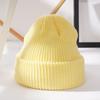 Chapéu novo chapéu de proprietário de couro de melão de inverno feminino chapéu de tricô estilo coreano cor sólida combina com tudo chapéu frio estudante casal chapéu de lã masculino