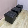 Taburete de Cuero Negro Ft Bolsa Suave Blanca Taburete de Cuadros Pequeños Taburete Bajo Probador de Puerta Taburete para Cambiarse los Zapatos Individual Sala de Estar Más Almohadilla
