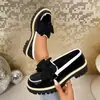 Zapatos Casuales Mocasines de Suela Gruesa Tallas Grandes Comercio Exterior Nuevo Estilo Otoño 2026 Decoración de Moño Mocasines Casuales sin Cordones