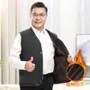 Chaleco térmico de invierno para hombre, forrado de polar y engrosado, adecuado como capa interior, sin mangas, para abuelos, chaleco de otoño e invierno para hombre