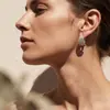 Pendientes de clip de cobre de venta caliente transfronterizos europeos y americanos, Pendientes de moda vintage de múltiples capas, Accesorios para orejas con diseño creativo hueco densamente incrustado