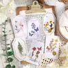Adesivos de Transferência Dança dos Sonhos Série Flores da Primavera Quatro Estações Planta e Floral Base para Decoração de Diário 3 Folhas 6 Designs