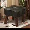 Taburete Pequeño de Madera Maciza con Cojín Suave, Taburete Bajo para Uso en Casa, Taburete de Moda, Taburete para Niños, Taburete de Cuatro Patas para Adultos, Taburete para Cambiar Zapatos