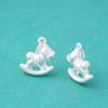 Colgante Caballo de Troya 3D de Plata S999 Accesorios Divertidos para Niños DIY Hecho a Mano Pulsera de Cuerda Colgante de Pulsera Colgante Caballo Mecedor