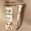 Traje de brochas de maquillaje multifuncional de doble cabeza directo de fábrica, brocha para polvos, brocha para colorete, brocha para contorno, juego de 3 brochas de maquillaje, brocha
