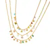 Collar de Acero Inoxidable con Diseño de Corazón y Estrella Transfronterizo Europeo y Americano para Mujer, Simple y Lujoso, Joyería que No se Desvanece