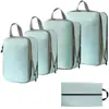 Conjunto de Compressão para Armazenamento de Viagem com 7 Peças para Roupas Sapatos Higiene Pessoal Cosméticos Sacos de Armazenamento Sacos Impermeáveis Armazenamento Portátil