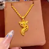 2026 Nuevo Colgante Juguetón de Zorro, Latón Chapado en Oro para Mujer, Cadena de Clavícula Animal Elegante de Lujo Ligero de Alta Gama