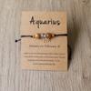 Pulsera de los Doce Signos del Zodíaco de Fábrica de Comercio Exterior Pulsera Tejida a Mano para Mujer Pulsera de Piedra Natural y Cristal Ajustable
