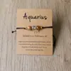 12 Pulseras de Signos del Zodiaco, Pulseras de Piedras Naturales, Pulseras Tejidas Ajustables, Colgantes, Amatista Ojo de Tigre