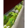 Combinación de plantas verdes artificiales tira larga paisajismo rincón de entrada interior jardinera adorno de planta centro comercial ventana musgo ornamental