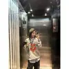 Marca de Moda Nacional Original Blusa Sem Capuz Estampada Casual Esportiva Gola Careca Suéter Feminino Alunos do Ensino Fundamental Sexy BF Primavera Outono