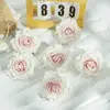 R Cabezas de Flor de Rosa Artificial con Borde Rizado para Sombreros, Cabezas de Flor Falsas, Pinzas para el Cabello de Rosa, Cabezas de Flor de Seda, Pared Pequeña de Flores de Rosa